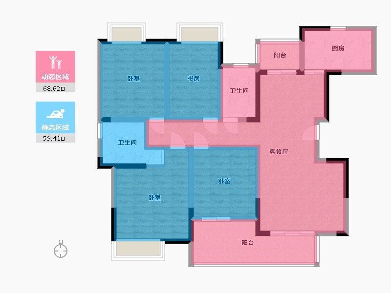 湖南省-常德市-中夏颐苑-113.00-户型库-动静分区