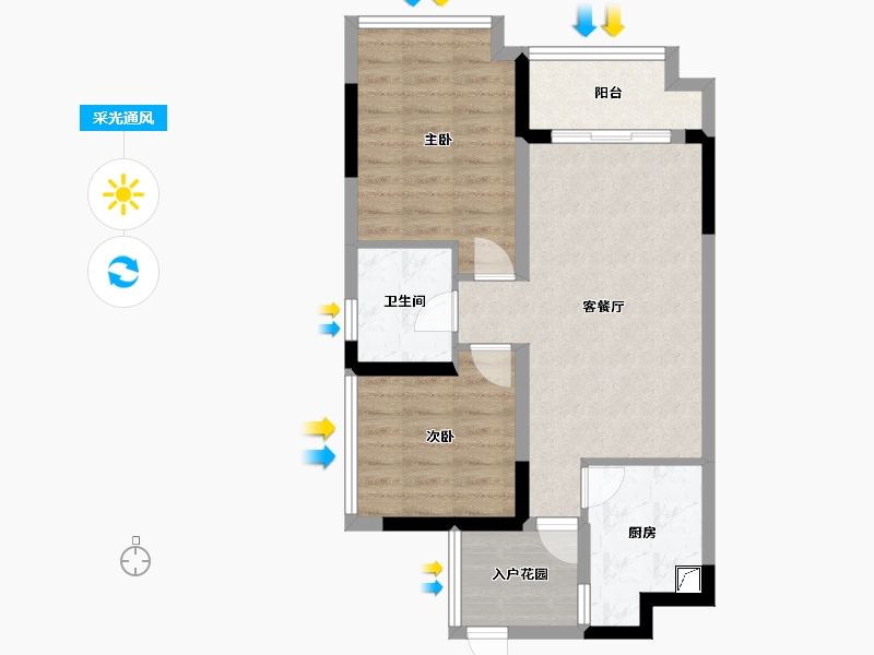 广东省-清远市-中唯·帝景湾-64.89-户型库-采光通风