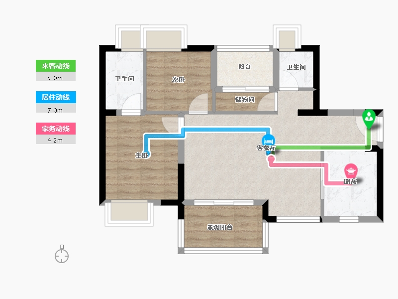 广东省-深圳市-佳兆业盐田城市广场一期-67.05-户型库-动静线