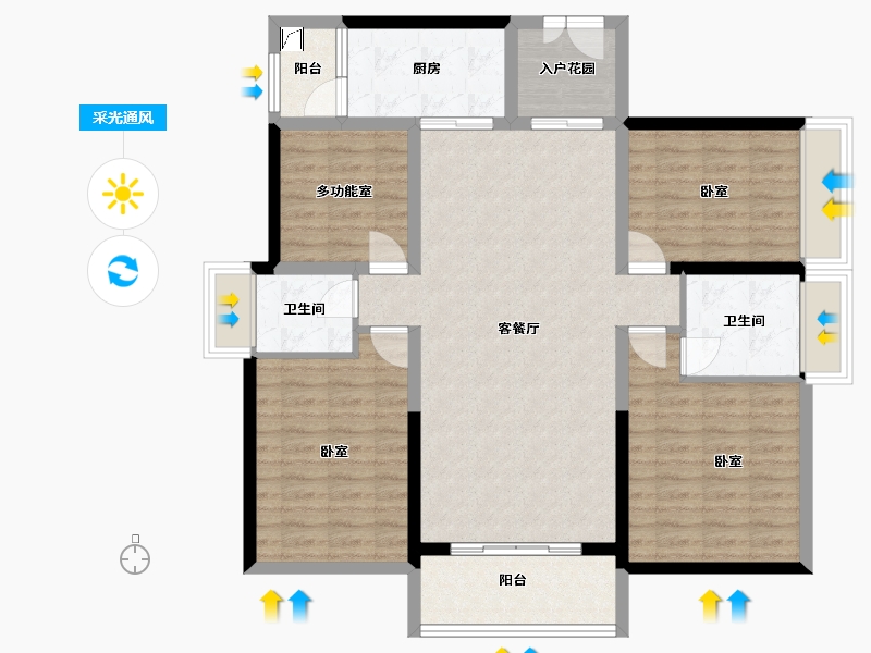 广东省-东莞市-鼎峰尚境-111.63-户型库-采光通风