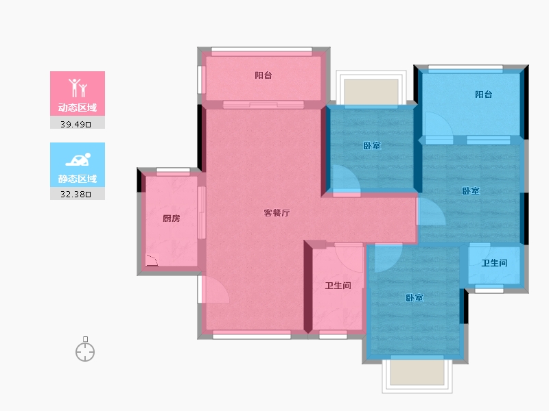 广东省-深圳市-星河荣御三期-62.71-户型库-动静分区