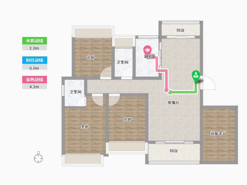 湖南省-娄底市-芙蓉贵府-116.07-户型库-动静线