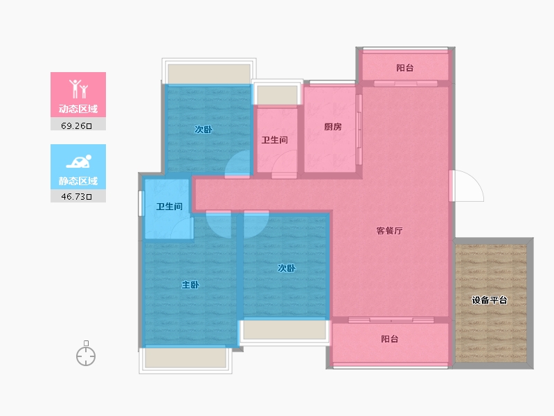 湖南省-娄底市-芙蓉贵府-116.07-户型库-动静分区