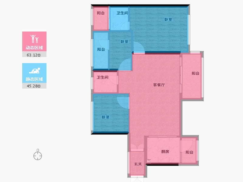 广东省-深圳市-天健天骄北庐-97.90-户型库-动静分区