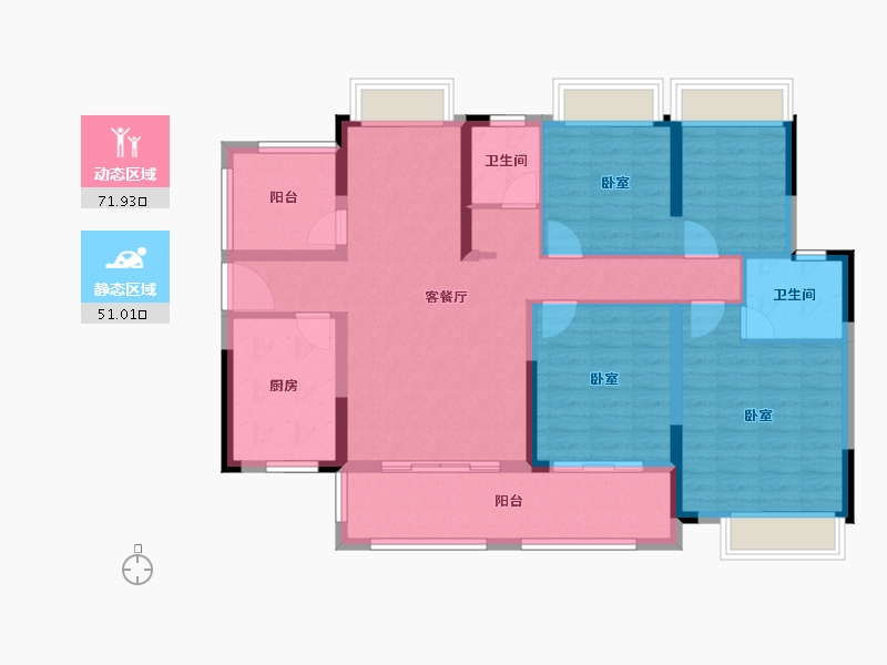 湖南省-岳阳市-德龙·东城华府-109.99-户型库-动静分区