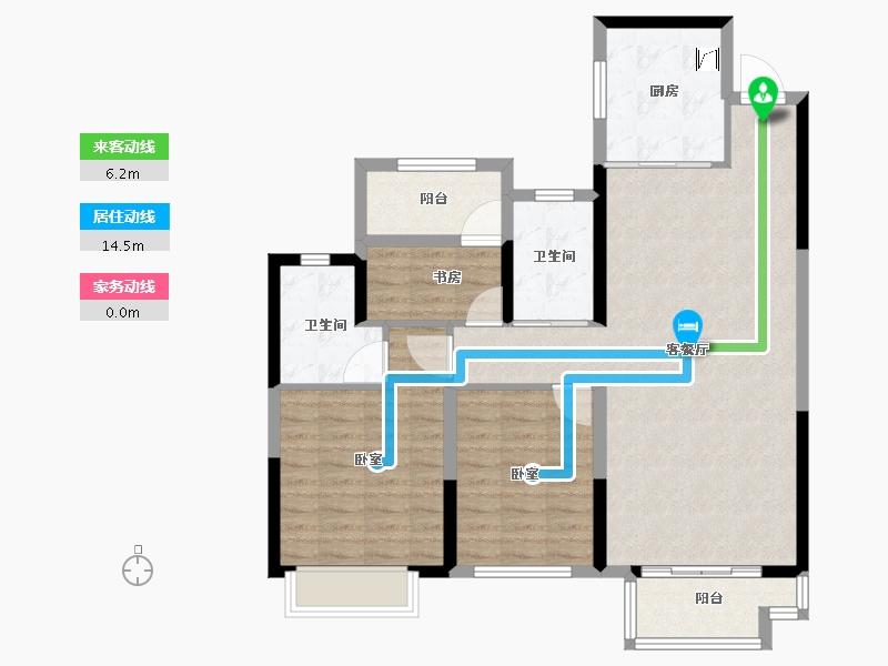 湖南省-郴州市-郴州中梁首府-94.05-户型库-动静线