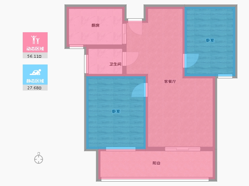 河南省-信阳市-新时代广场-74.39-户型库-动静分区