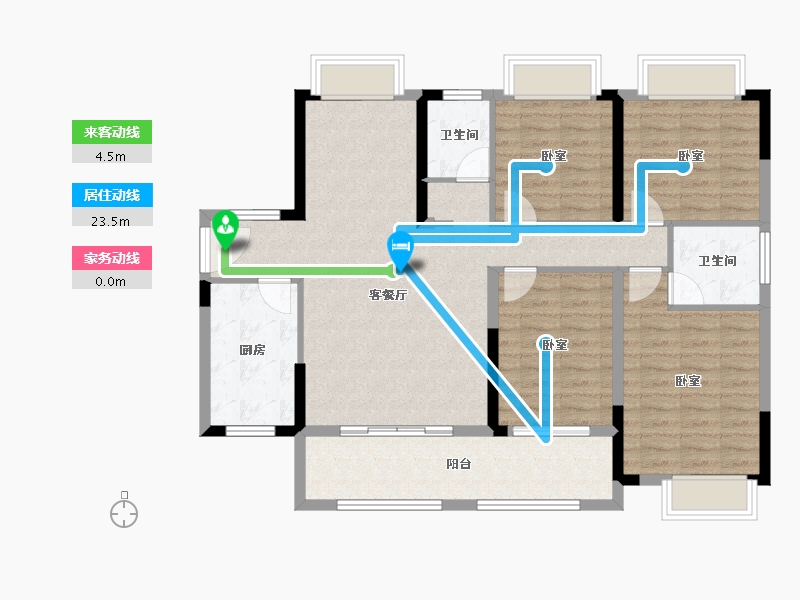 湖南省-岳阳市-德龙·东城华府-108.61-户型库-动静线