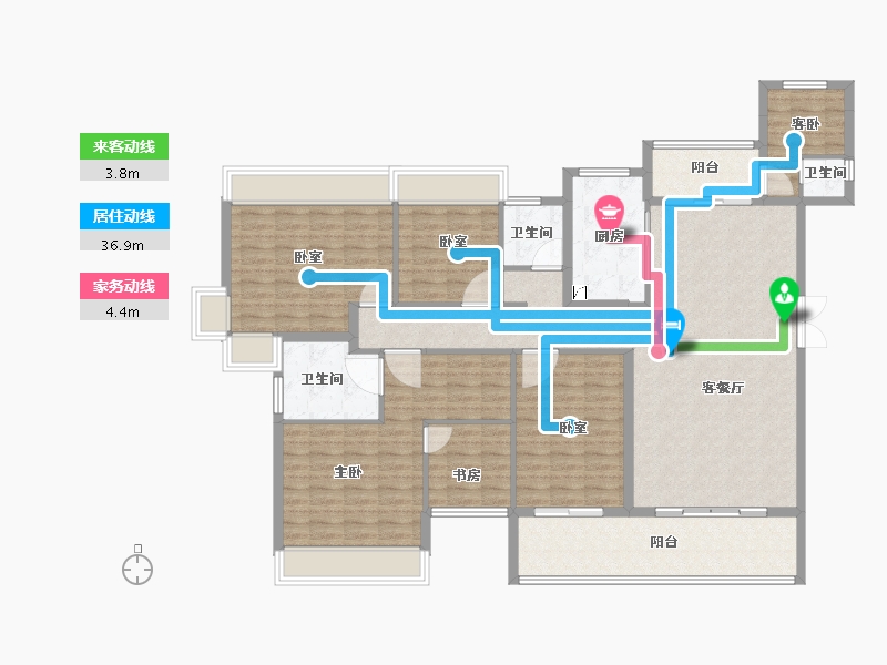 湖南省-娄底市-宁邦中心二期公园里-149.79-户型库-动静线