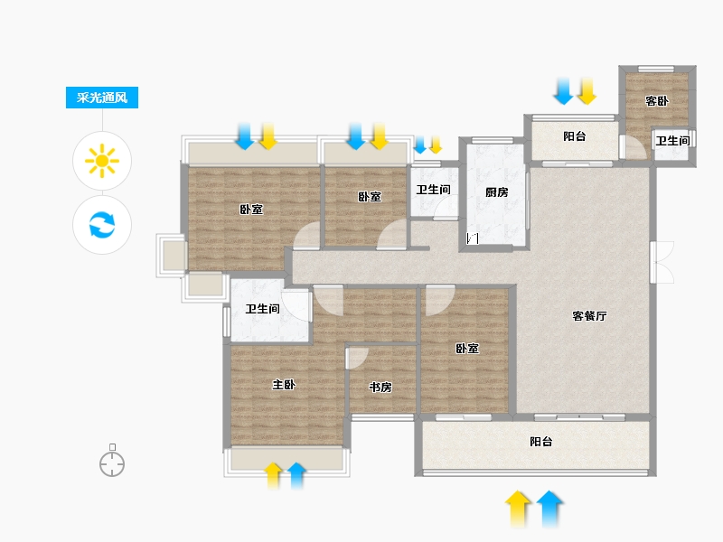 湖南省-娄底市-宁邦中心二期公园里-149.79-户型库-采光通风