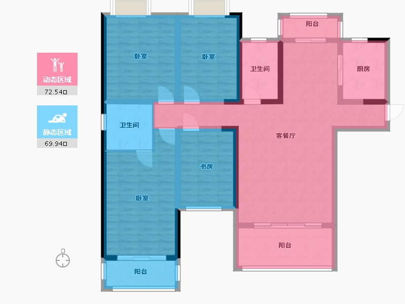 湖南省-郴州市-华东雅苑-127.05-户型库-动静分区