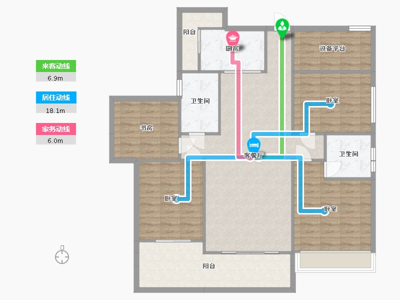 湖南省-衡阳市-中城绿洲-126.36-户型库-动静线