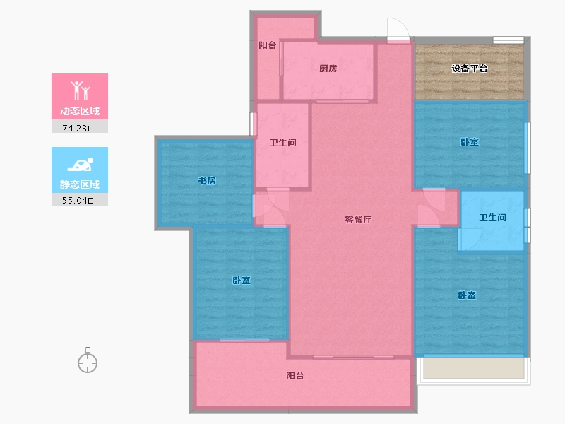 湖南省-衡阳市-中城绿洲-126.36-户型库-动静分区