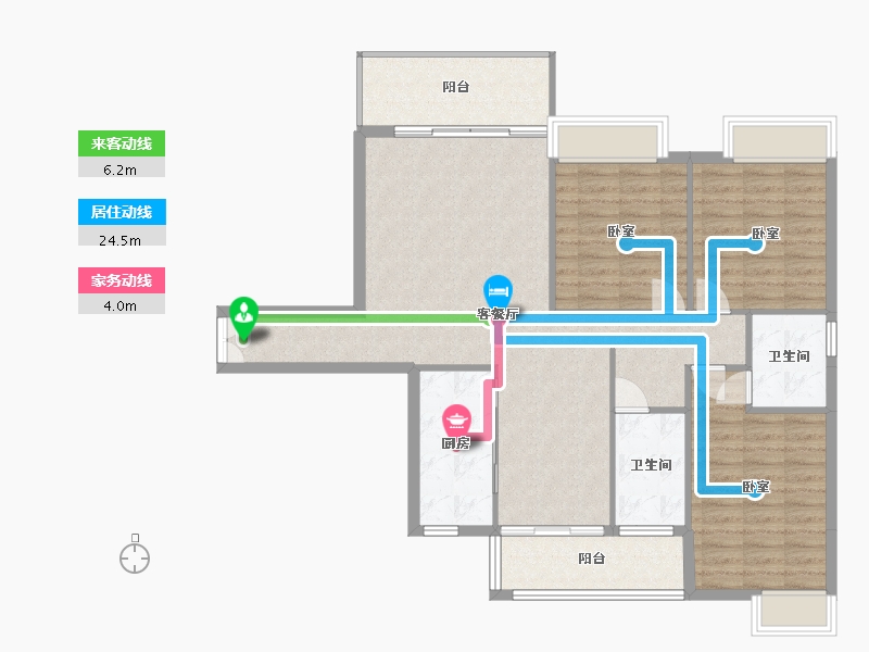 湖南省-郴州市-东禹麓峰春晓-107.67-户型库-动静线