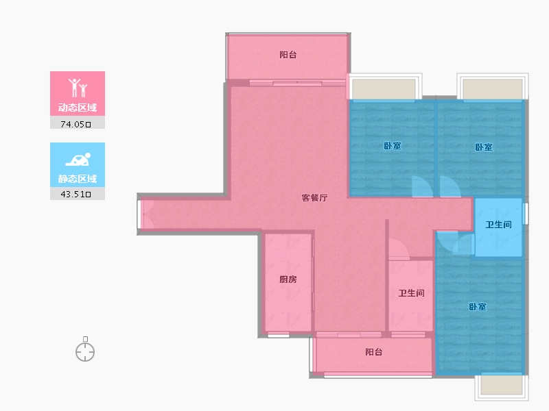 湖南省-郴州市-东禹麓峰春晓-107.67-户型库-动静分区