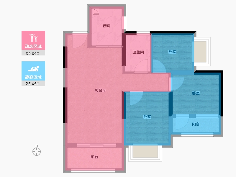 广东省-深圳市-星河荣御三期-56.98-户型库-动静分区