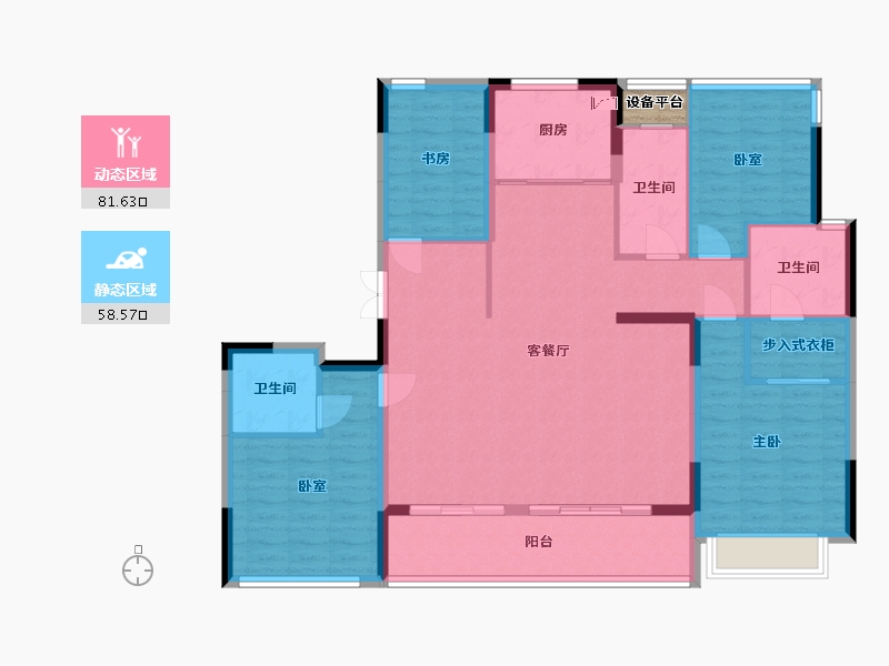 浙江省-嘉兴市-绿城华景川澜园-128.15-户型库-动静分区