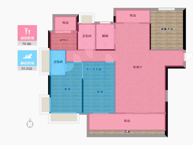 湖南省-衡阳市-金钟·央玺-112.05-户型库-动静分区