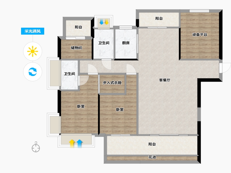 湖南省-衡阳市-金钟·央玺-112.05-户型库-采光通风