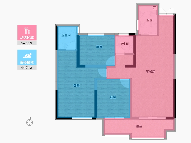 湖南省-岳阳市-万象瑞城-88.08-户型库-动静分区