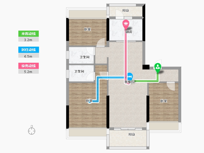 湖南省-岳阳市-碧桂园时代城-93.88-户型库-动静线