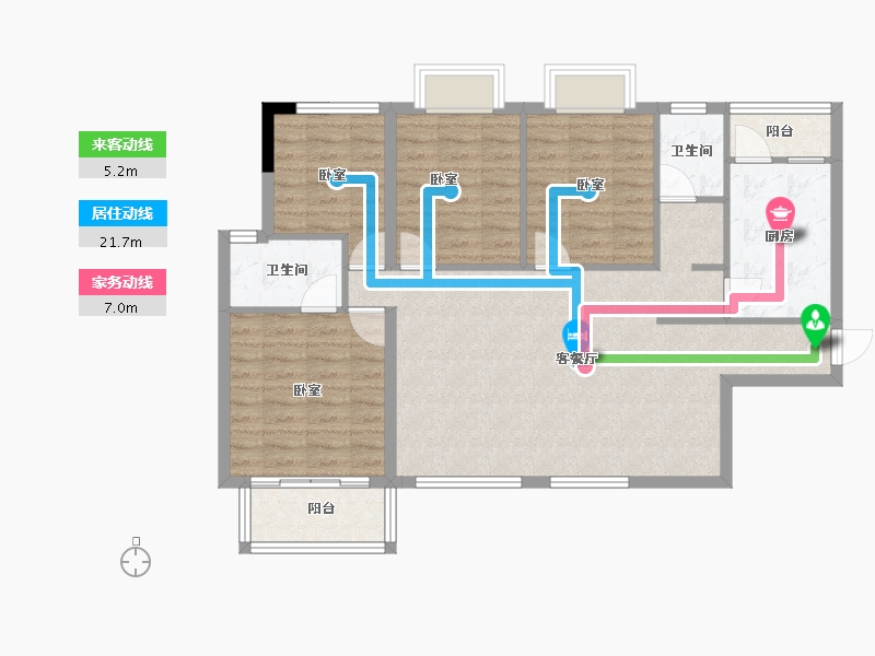 湖南省-岳阳市-云溪大汉新城-95.82-户型库-动静线