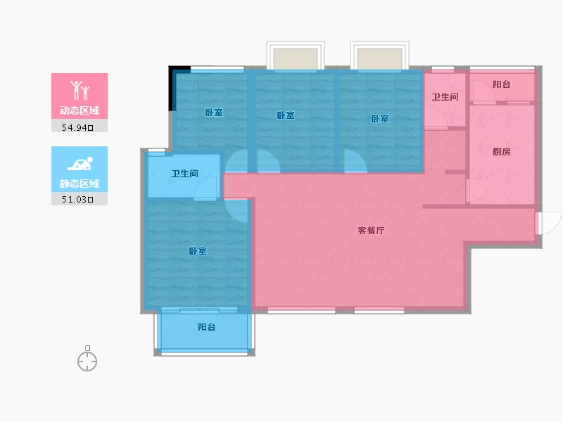 湖南省-岳阳市-云溪大汉新城-95.82-户型库-动静分区