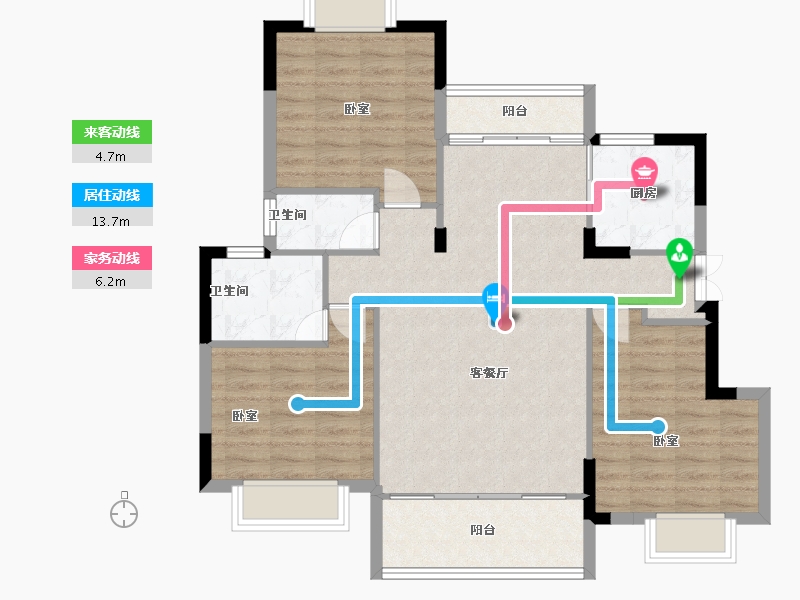 湖南省-岳阳市-云溪大汉新城-94.22-户型库-动静线