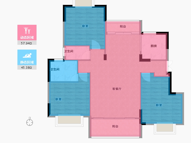 湖南省-岳阳市-云溪大汉新城-94.22-户型库-动静分区