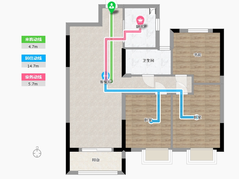 湖北省-武汉市-武地融创锦上公馆-82.04-户型库-动静线