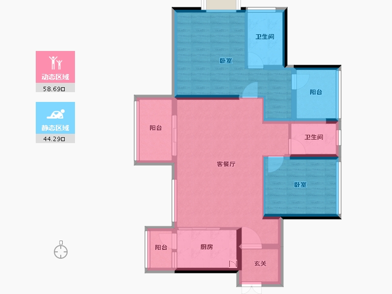 广东省-深圳市-天健天骄北庐-91.68-户型库-动静分区