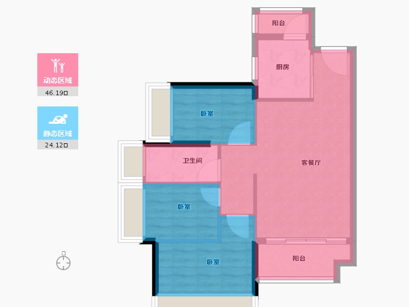 广东省-深圳市-中粮凤凰里-63.00-户型库-动静分区