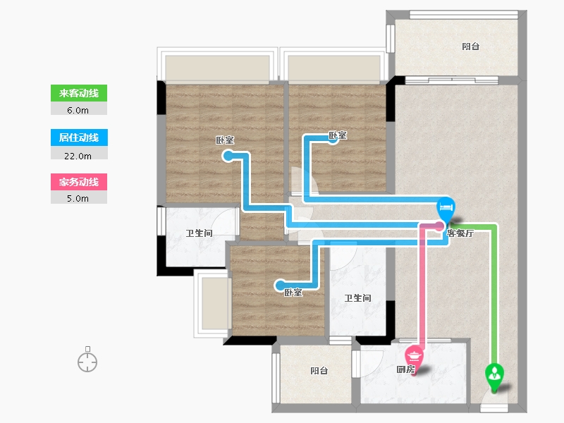 广东省-广州市-龙光玖御湖-85.35-户型库-动静线