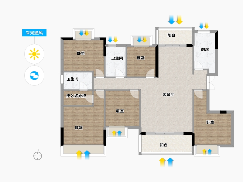 湖南省-岳阳市-云溪大汉新城-131.23-户型库-采光通风