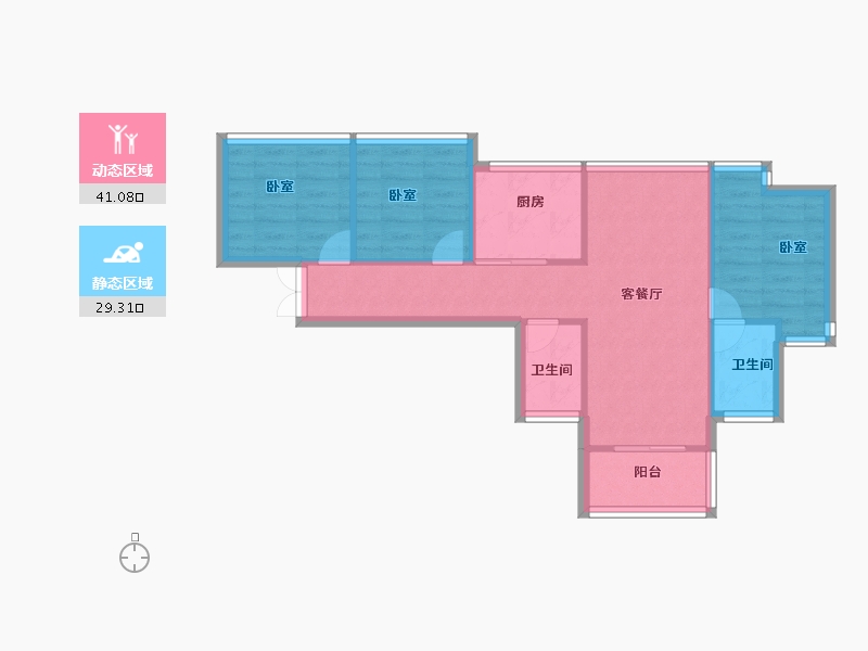 广东省-深圳市-山海四季城Ⅲ四季公馆-63.00-户型库-动静分区