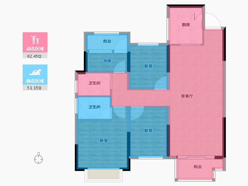 湖南省-郴州市-郴州中梁首府-101.75-户型库-动静分区