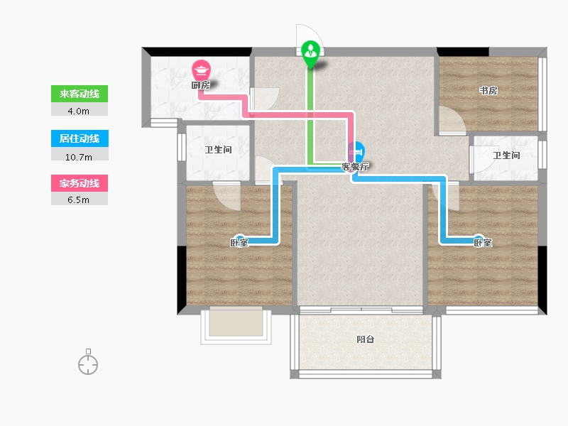 湖南省-怀化市-荷塘悦色-76.56-户型库-动静线