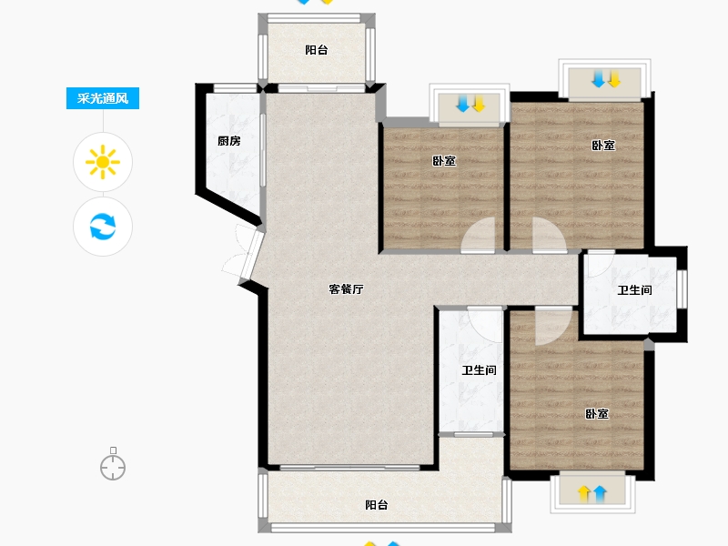 湖南省-常德市-诚信东郡-102.00-户型库-采光通风