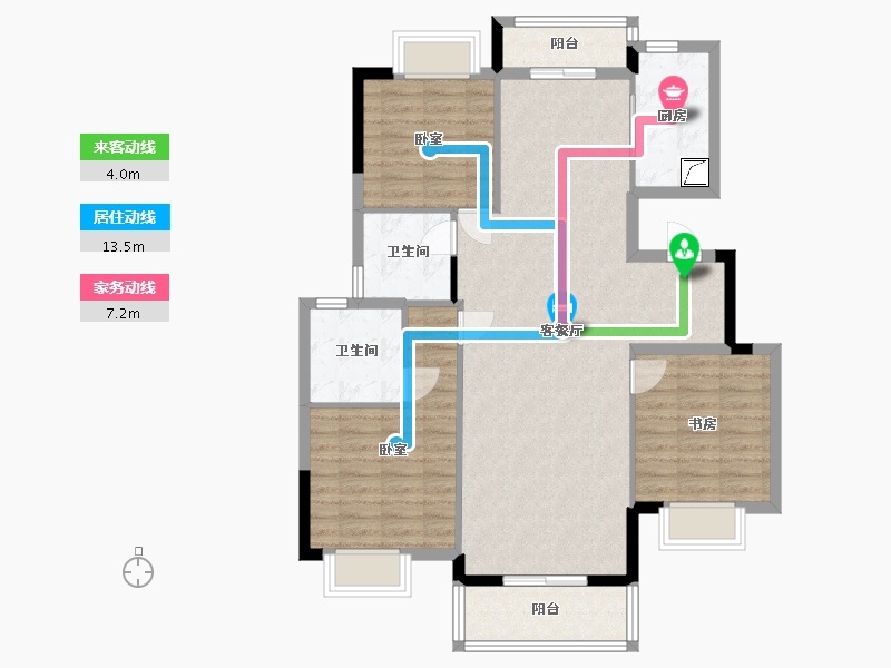 湖北省-武汉市-武地融创锦上公馆-100.00-户型库-动静线