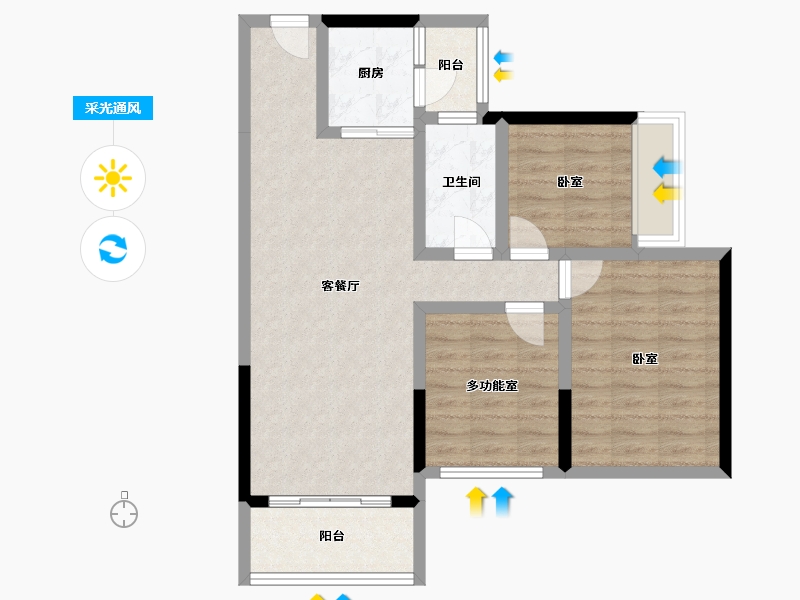 广东省-东莞市-鼎峰尚境-74.66-户型库-采光通风