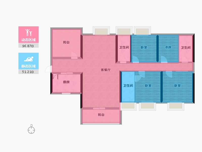 广东省-汕尾市-龙光玖龙府-131.86-户型库-动静分区