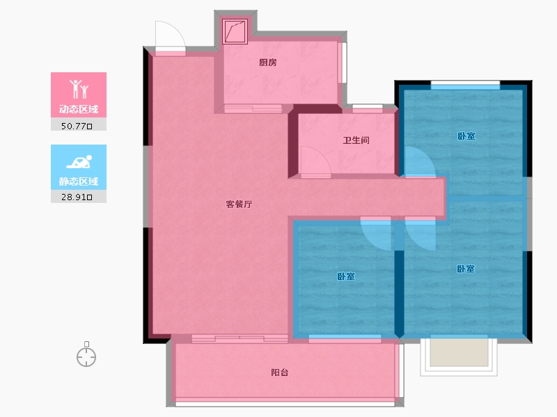 湖南省-岳阳市-中建·嘉和城-69.78-户型库-动静分区