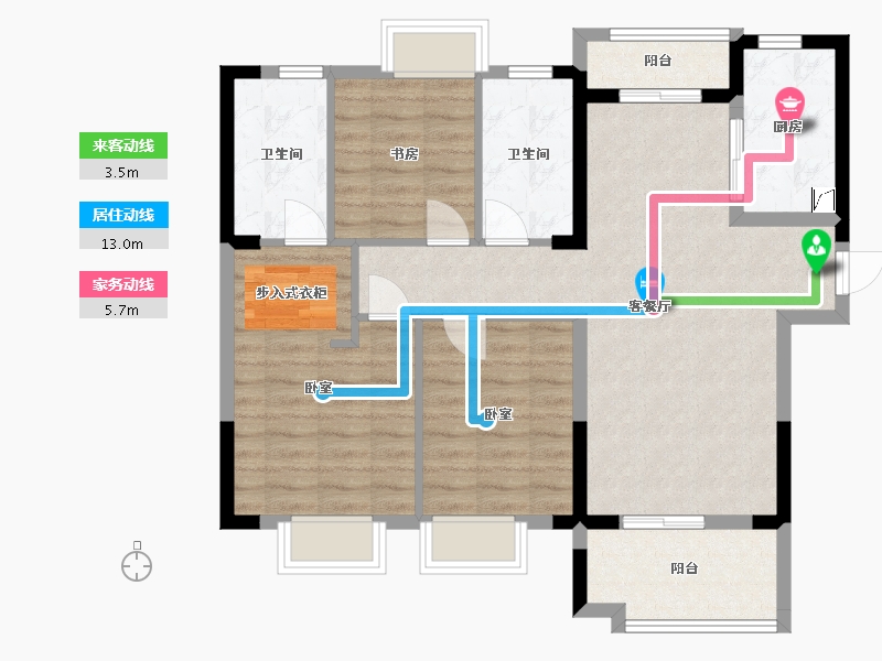 湖北省-武汉市-武地融创锦上公馆-89.00-户型库-动静线