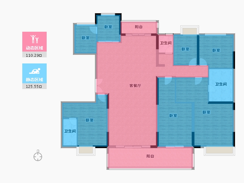 江苏省-南通市-碧桂园翡翠华府-215.54-户型库-动静分区