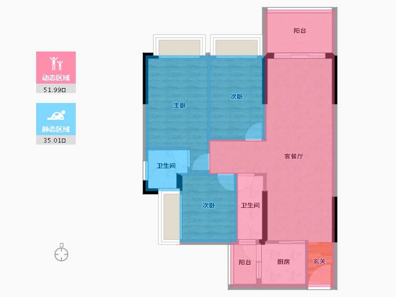 广东省-清远市-凯旋都汇-78.00-户型库-动静分区