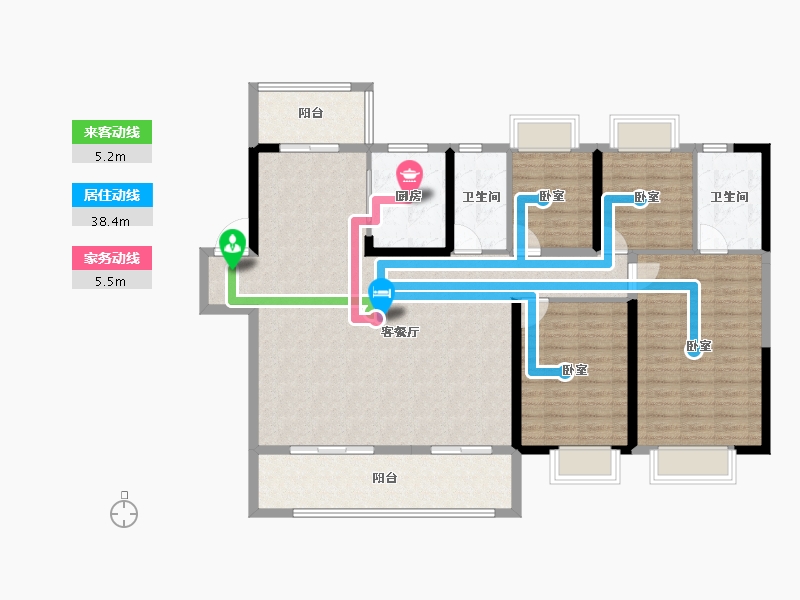 湖南省-长沙市-大汉汉府-133.56-户型库-动静线