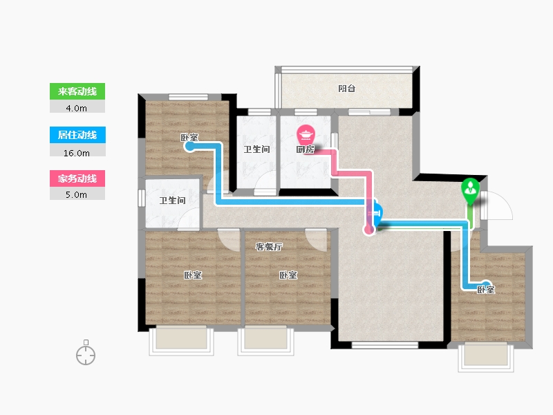 湖南省-长沙市-大汉汉府-93.93-户型库-动静线