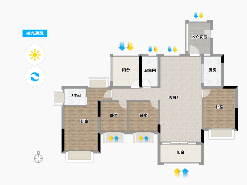 广东省-深圳市-金裕星河丹堤-120.34-户型库-采光通风