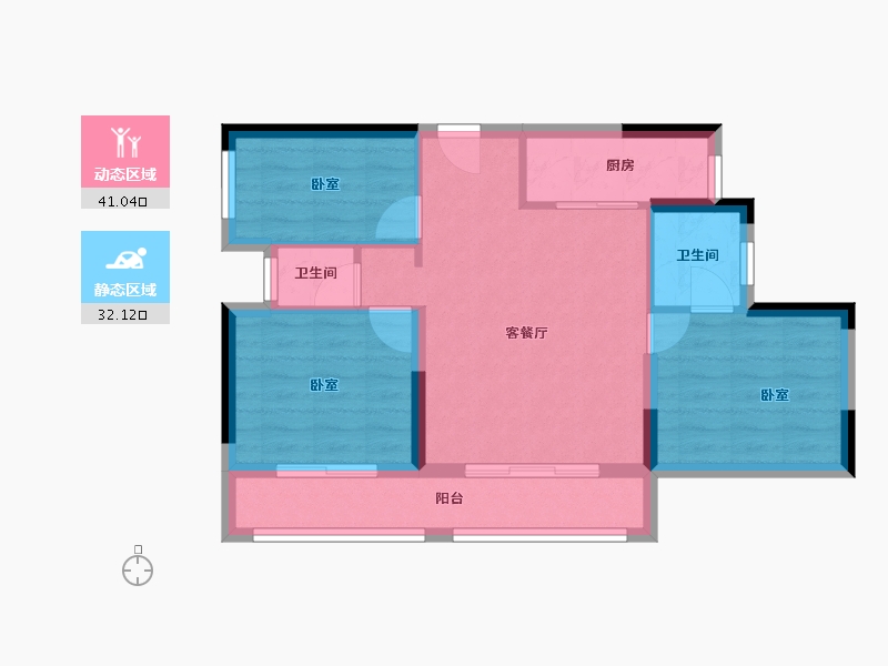 湖南省-岳阳市-中建·嘉和城-65.20-户型库-动静分区