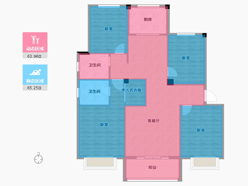 湖南省-岳阳市-祥生•金麟府-117.78-户型库-动静分区